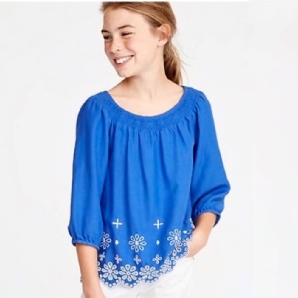 Old Navy blue eyelet blouse